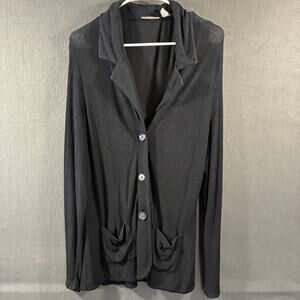 chicos travelers women shacket large black button up cardigan jacket business